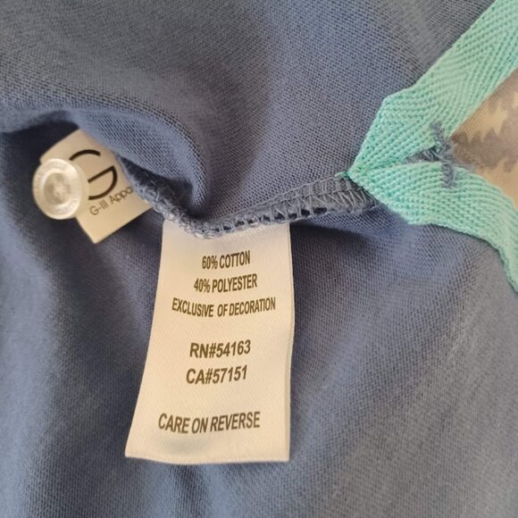 Margaritaville XXL Polo Blue Shark Fin Allover Print Tropical Beach Golf Shirt - Picture 3 of 6